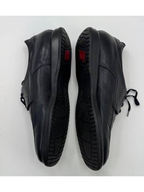 Nuvola By Santoni Mens Black Leather Lace-Up Dress Shoes Size 11 D